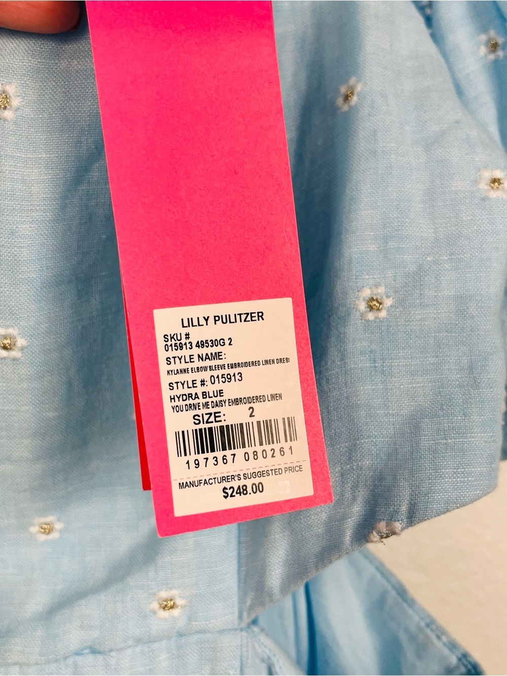 NWT Lilly Pulitzer Kylanne Blue Linen Cutout Mini Dress Drive Me Daisy Floral - Picture 7 of 9